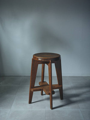 Round Stool with wooden legs